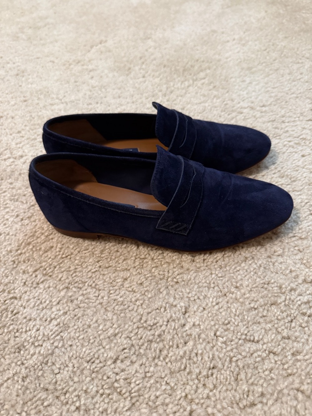 Margaux The Penny - Navy Blue Suede Loafer Flats 36M 6M - Picture 4 of 9